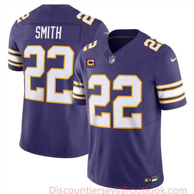 Men & Women & Youth Minnesota Vikings #22 Harrison Smith Purple 2024 F.U.S.E. Throwback With 4-Star C Patch Vapor Untouchable Limited Stitched Jersey